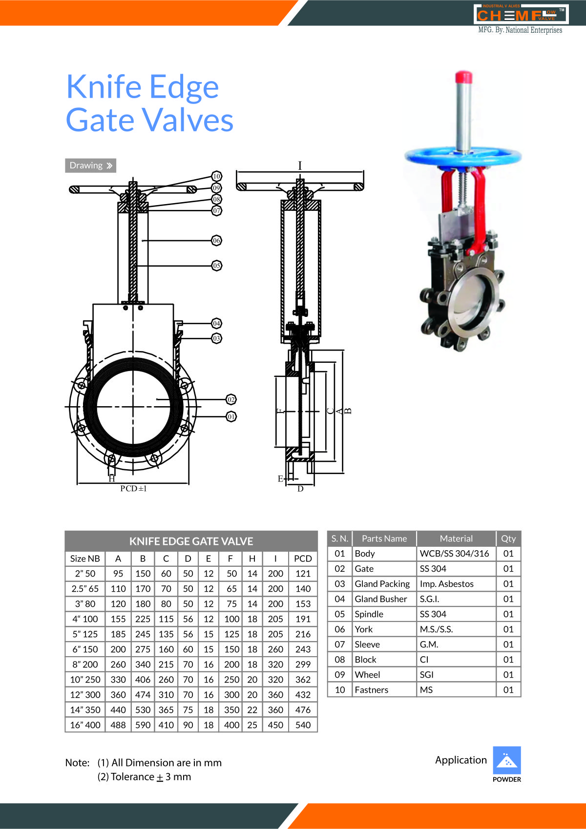 Gate valves flange end